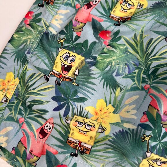 Spongebob Swim Trunk Men Medium Back Pocket Tropical Surf 28 H&M Beach Pool Core - Picture 4 of 10